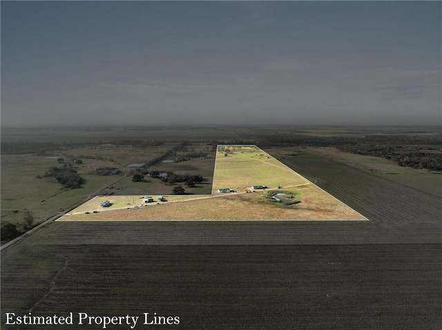 bird's eye view featuring a rural view