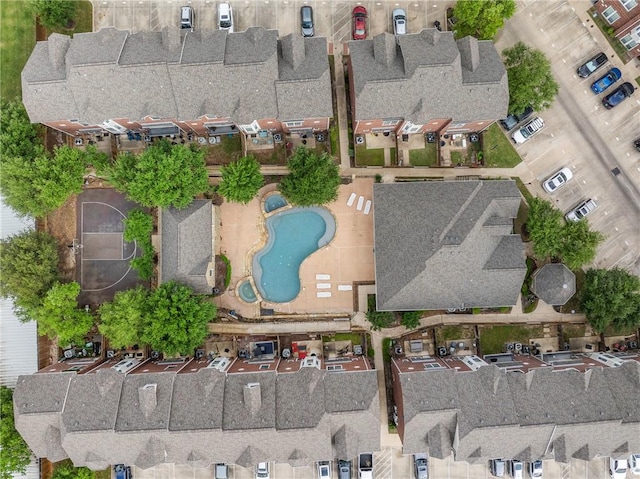 aerial view with a residential view