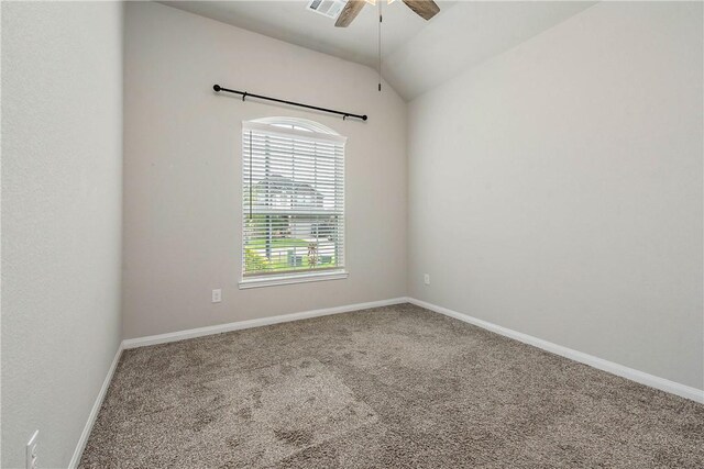 4706 Coyotillo Way, Bryan, TX 77807 - unfurnished room with ceiling fan, carpet floors, and lofted ceiling