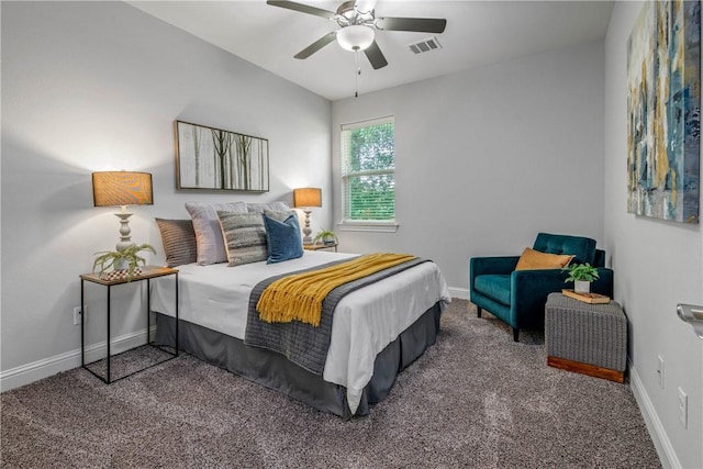9868 Albert Dr, Iola, TX 77861 - bedroom with carpet flooring and a ceiling fan