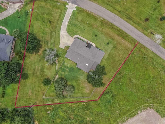 9868 Albert Dr, Iola, TX 77861 - aerial view of property and surrounding area with property parcel outlined