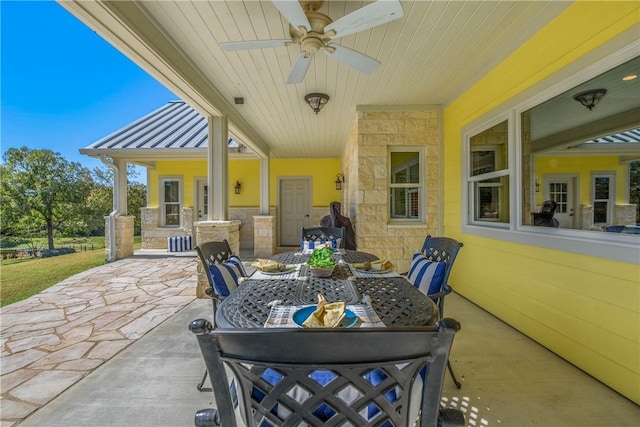 view of patio / terrace with ceiling fan