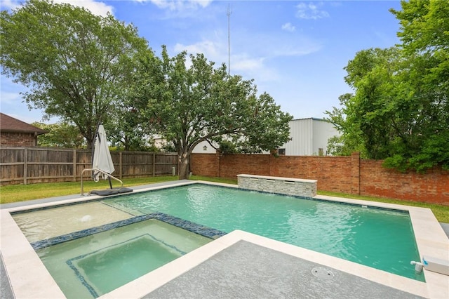 4213 Bedford Ct, Bryan, TX 77802 - view of pool featuring a fenced backyard and a pool with connected hot tub