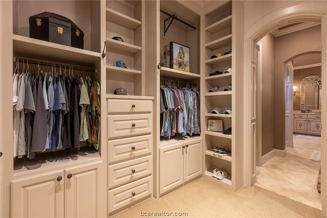 view of walk in closet