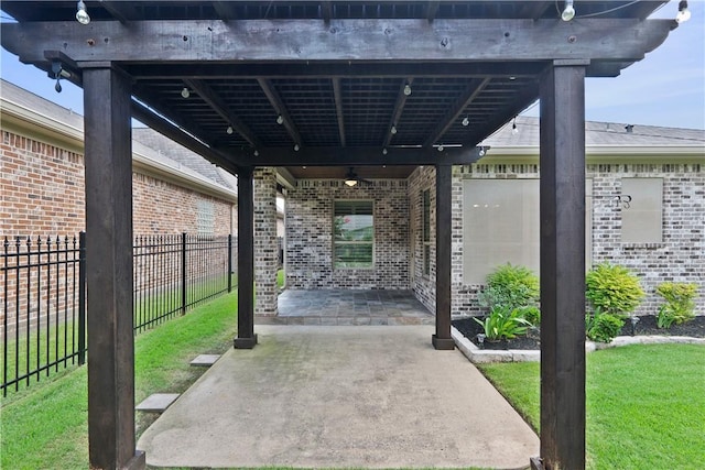5104 Stonewater Loop, College Station, TX 77845 - view of patio / terrace with a ceiling fan
