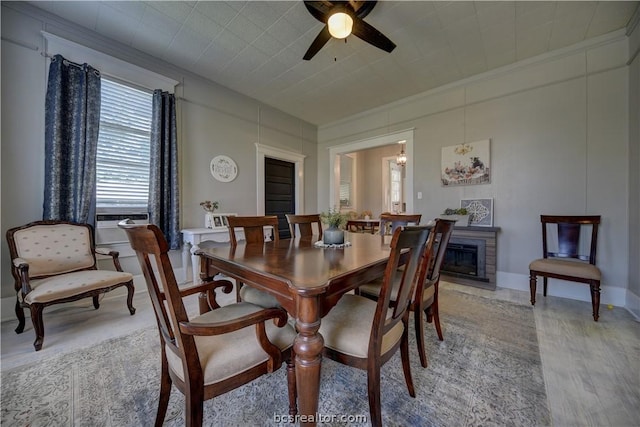 803 Holland St, Navasota, TX 77868 - dining space featuring ceiling fan and light hardwood / wood-style flooring