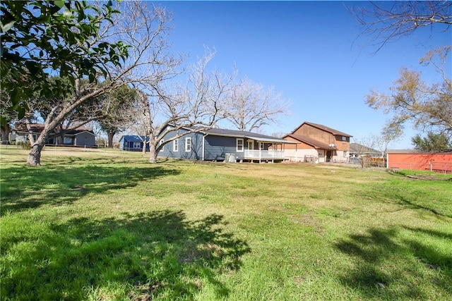 407 N Amthor St, Bellville, TX 77418 - view of yard featuring a wooden deck