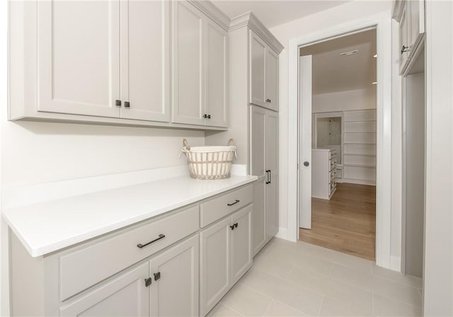 hall featuring light hardwood / wood-style flooring