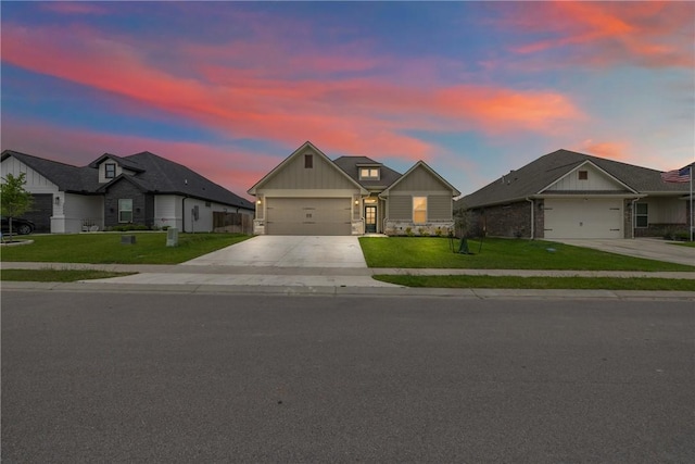 2906 Spector Dr, Bryan, TX 77808 - ranch-style home featuring concrete driveway, a front yard, board and batten siding, and a garage