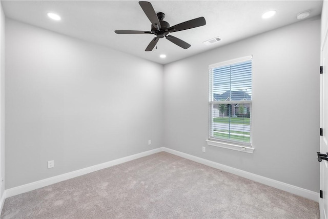 2906 Spector Dr, Bryan, TX 77808 - unfurnished room with recessed lighting, visible vents, light colored carpet, and baseboards