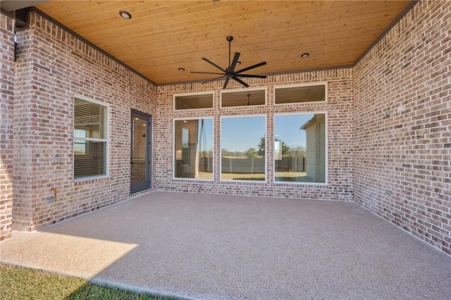 view of patio with ceiling fan