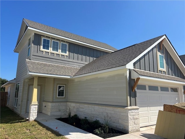 craftsman inspired home featuring a garage