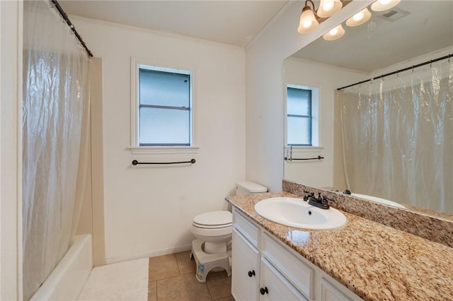 3300 Dallis Dr, College Station, TX 77845 - bathroom with vanity, tile patterned floors, ornamental molding, and shower / bath combo
