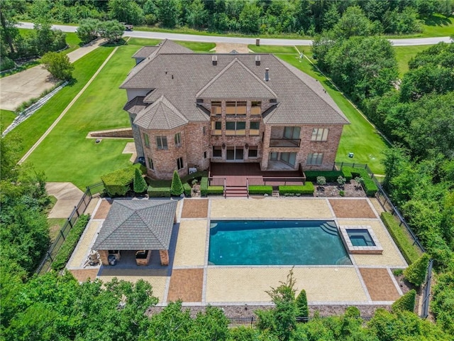 4727 Johnson Creek Loop, College Station, TX 77845 - view from above of property featuring a pool area