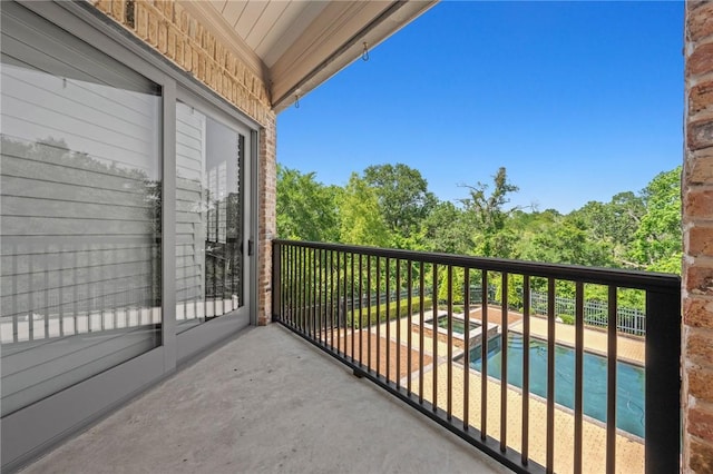 4727 Johnson Creek Loop, College Station, TX 77845 - balcony featuring view of pool area and a pool with connected hot tub