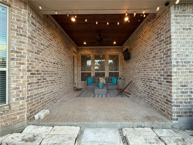 3204 Ashville Path, Bryan, TX 77808 - view of patio with ceiling fan and outdoor lounge area