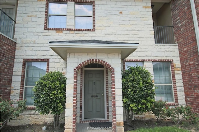 202 Forest Dr, College Station, TX 77840 - view of exterior entry with stone siding