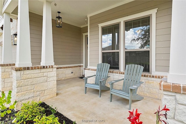 view of patio with a porch