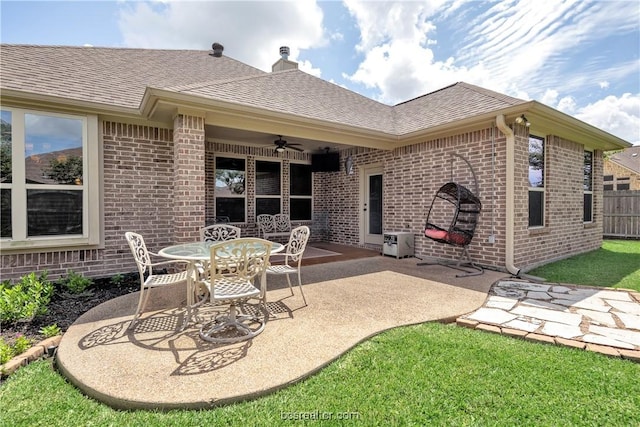 view of patio / terrace with ceiling fan