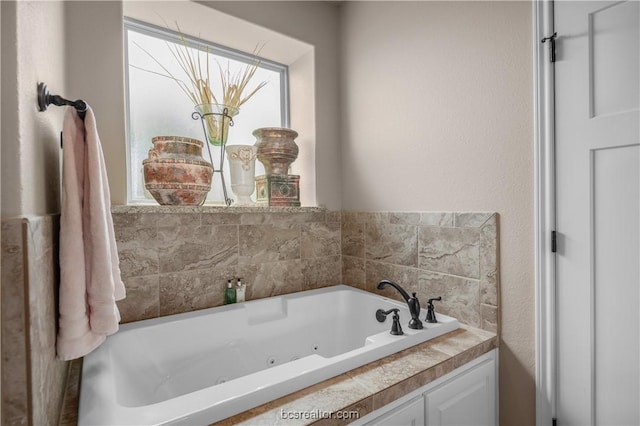 bathroom featuring a tub