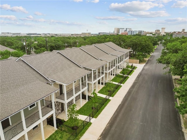 drone / aerial view featuring a view of city