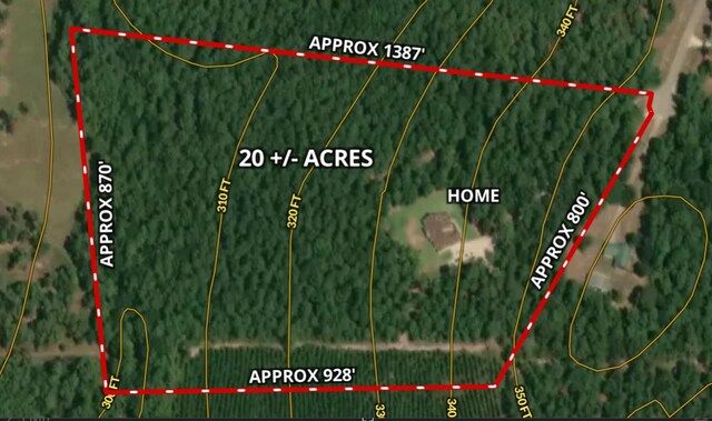 1142 Fletcher, Anderson, TX 77830 - aerial overview of property's location with property parcel outlined