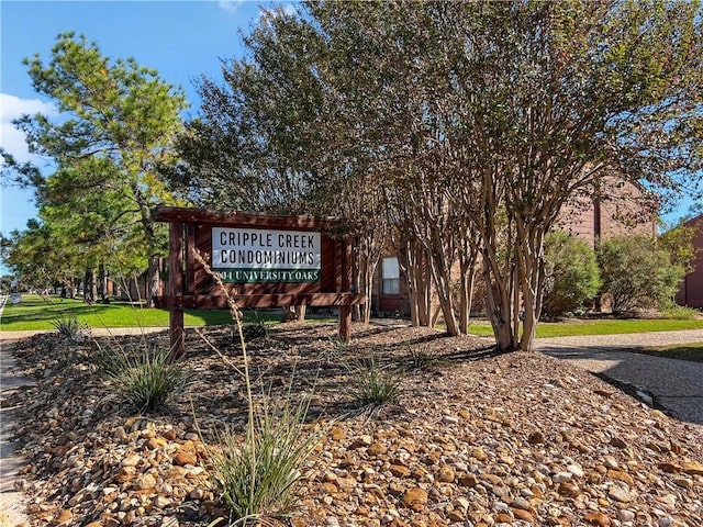 view of community sign