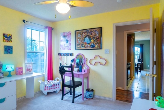 919 Alan Ln, Caldwell, TX 77836 - office space with ceiling fan and light carpet