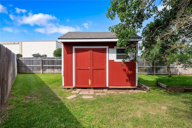 view of shed