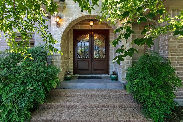 entrance to property with french doors