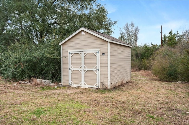 view of shed