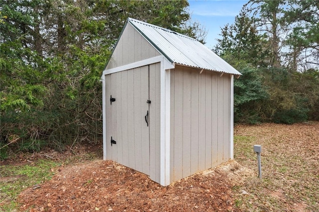 view of shed