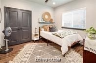 bedroom featuring hardwood / wood-style flooring