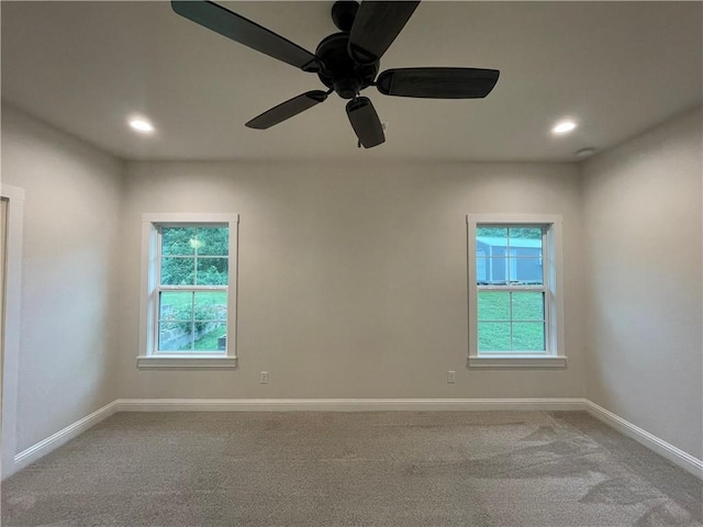 1692 Henry Prairie Rd, Franklin, TX 77856 - carpeted empty room with healthy amount of natural light, recessed lighting, and ceiling fan