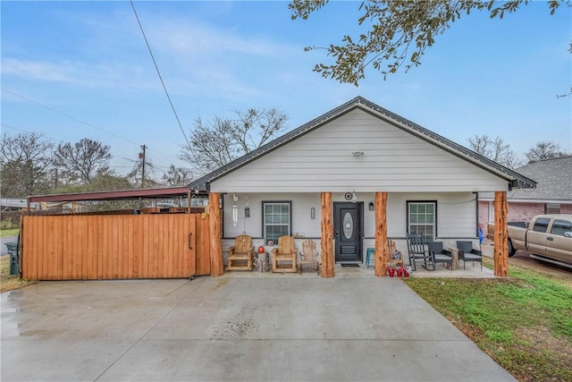 bungalow-style home featuring a porch