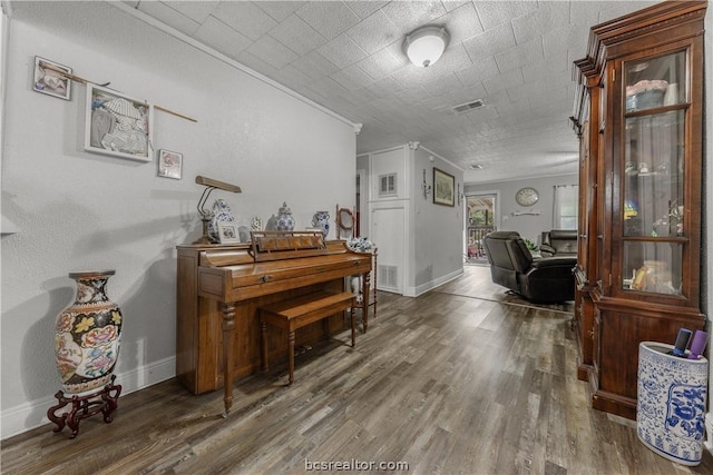 misc room with dark hardwood / wood-style floors