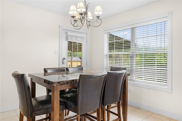 1819 Cheryl Dr, Caldwell, TX 77836 - dining space with a chandelier and light tile patterned flooring