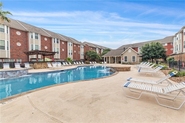 1198 Jones Butler Rd, College Station, TX 77840 - community pool with a pergola, a patio, and a residential view
