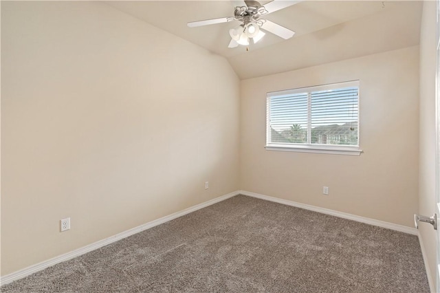 1198 Jones Butler Rd, College Station, TX 77840 - empty room featuring carpet flooring, lofted ceiling, and a ceiling fan