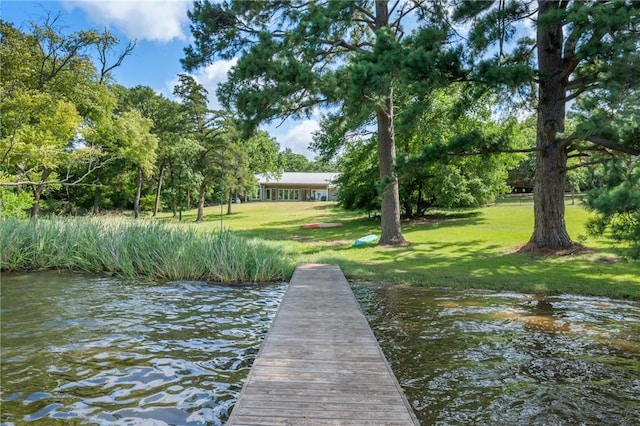 11188 Riley Green Rd, Franklin, TX 77856 - dock area featuring a yard and a water view