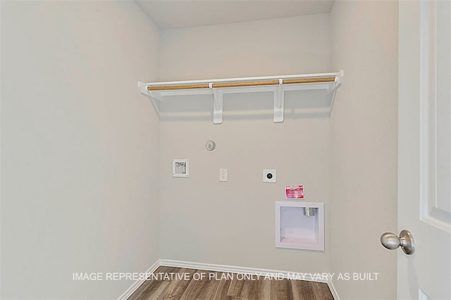 205 Rockbridge Dr, Huntsville, TX 77340 - washroom featuring electric dryer hookup, dark wood-style flooring, hookup for a washing machine, and hookup for a gas dryer