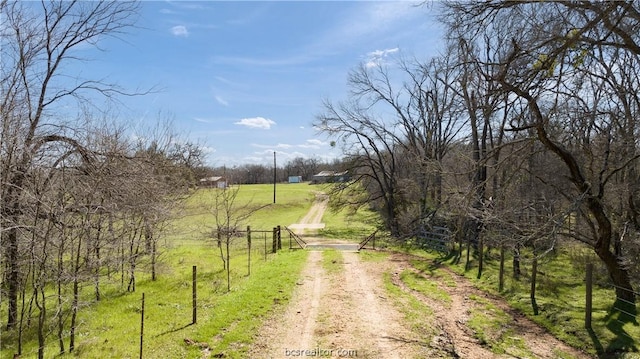 view of street with a rural view