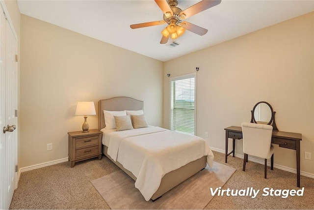 3609 Haverford Rd, College Station, TX 77845 - bedroom featuring light carpet and ceiling fan