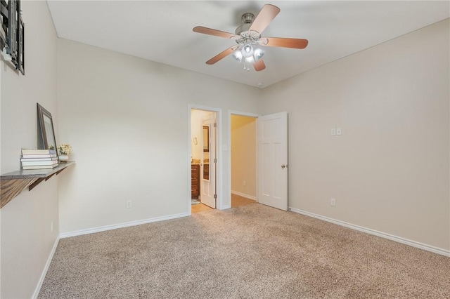 3609 Haverford Rd, College Station, TX 77845 - unfurnished bedroom featuring carpet flooring, ceiling fan, and ensuite bathroom