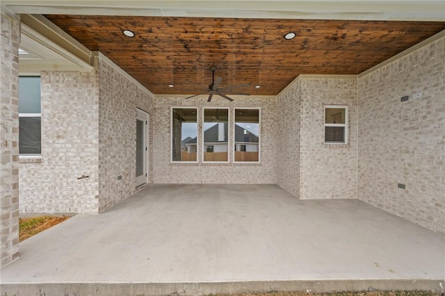 view of patio / terrace featuring ceiling fan