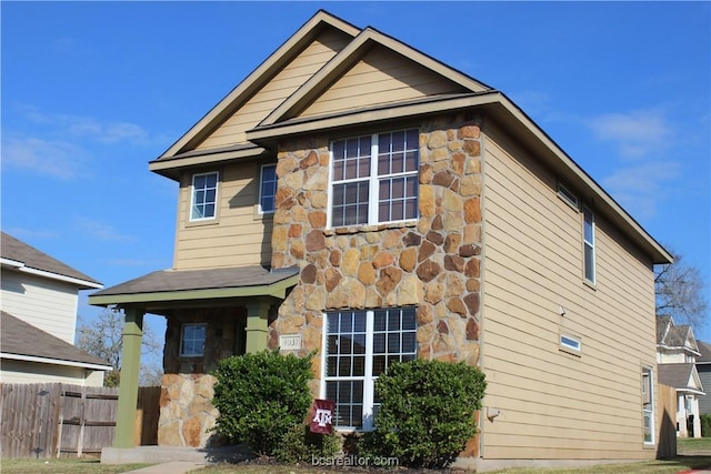 4031 Southern Trace Dr, College Station, TX 77845 - view of front of property featuring stone siding