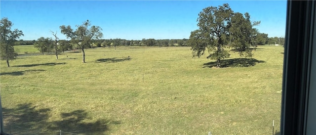 view of yard with a rural view