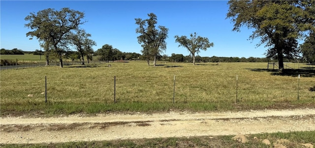 view of yard with a rural view