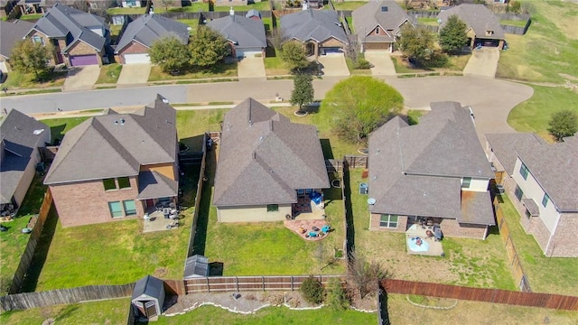 drone / aerial view with a residential view