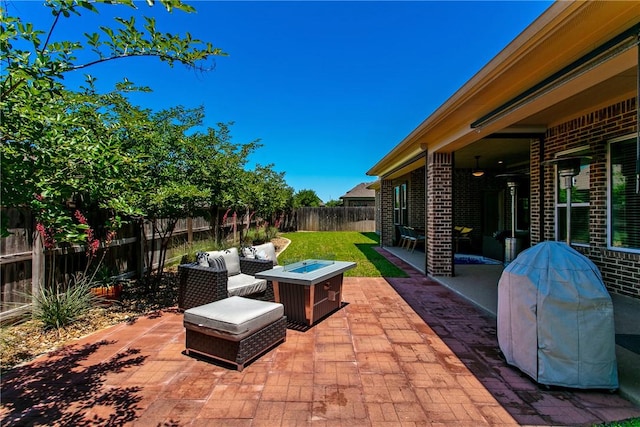 view of patio with a fenced backyard